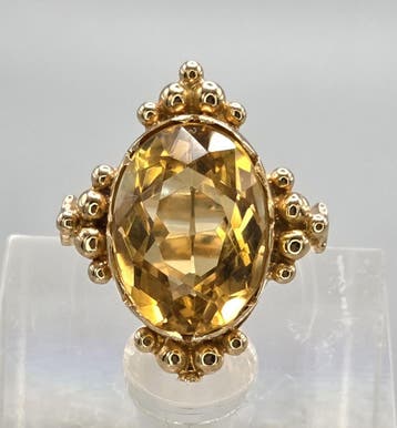 Gouden Vintage Preloved ringen in 8,9 ,10,14 ,18 karaats., Overige kleuren, Zo goed als nieuw, Dame of Heer, Met edelsteen
