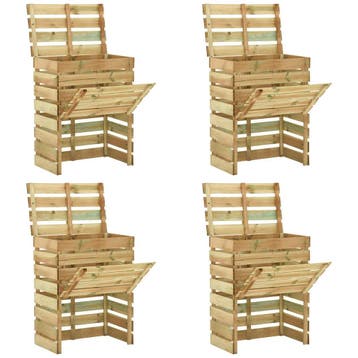 vidaXL Latten tuincomposter 4 pcs Groen 110 x 58 x 113 cm, Tuin en Terras, Verzenden, Nieuw