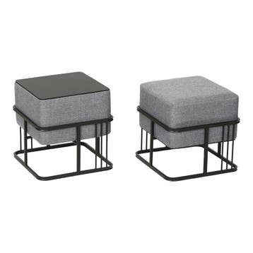 Krukje en bijzettafel Tas vierkant 38x38x38 cm 2-in-1 set li, Verzenden, Nieuw