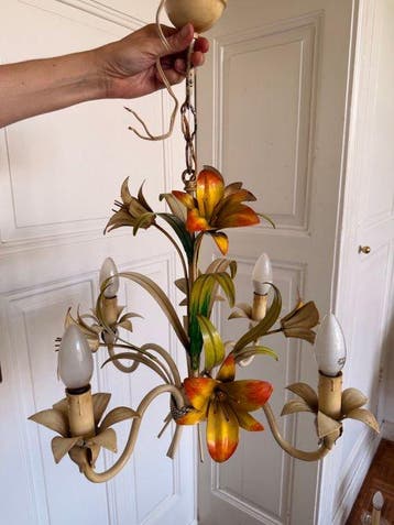 Plafondlamp - Metaal - Kroonluchter bos bloemen