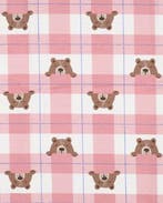 Flanel Katoen Ruit Beren Roze, Hobby en Vrije tijd, Stoffen en Lappen, Nieuw, Roze