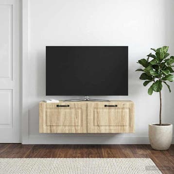 vidaXL Wandbeugel TV-kast Sonoma Eiken 98 x 31 x 30 cm, Minder dan 50 cm, Verzenden, Nieuw, Minder dan 100 cm