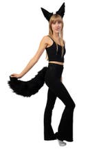 Haarband Furry Oren Staart Set Zwart Wolf Kat Vos Diadeem Do, Ophalen of Verzenden, Nieuw, Carnaval, Accessoires