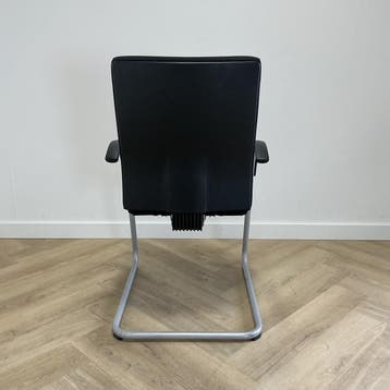 Dauphin vergaderstoel / sledestoel, zwart - grijs, Ophalen of Verzenden, Gebruikt, Stof, Eén