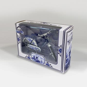 Miniatuur fiets delftsblauw 18 x 11 cm, Ophalen of Verzenden, Nieuw