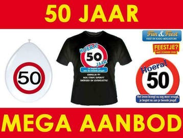 50 jaar feestartikelen - Versiering - Abraham - Sarah, Hobby en Vrije tijd, Feestartikelen, Verzenden, Nieuw