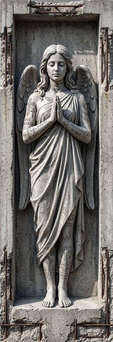 Artxlife - Cement Madonna of Ruins Praying