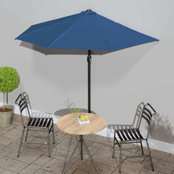 vidaXL Balkonparasol half met aluminium paal 270x144x222 cm, Verzenden, Nieuw, 2 tot 3 meter