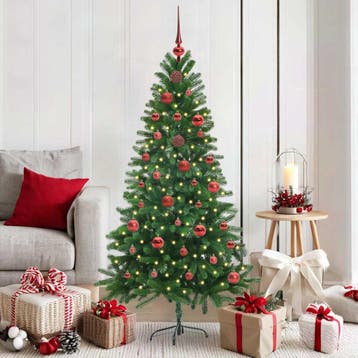 vidaXL Kerstboom met 150 LED met standaard Groen 150 cm PE, Verzenden, Nieuw