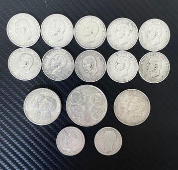 Griekenland. Collection of 15 coins, various Drachmai