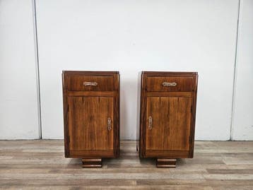 Nachtkastje (2) - Een paar Art Deco-nachtkastjes van
