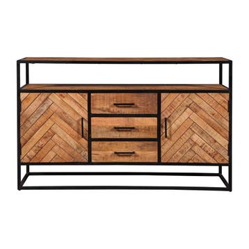 Dressoir Mangohout Kjeld 145 Hoog cm, Verzenden, Nieuw, Overige houtsoorten, Industriële meubels