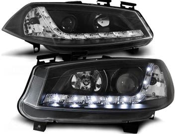 Koplampen Renault Megane 02-05 DRL Look Zwart, Ophalen of Verzenden, Nieuw