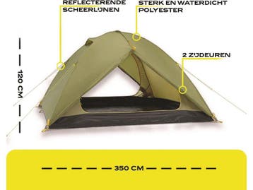 NOMAD® Jade 3 - Koepeltent 3 personen - Waterdicht 3000 mm -, Verzenden, Zo goed als nieuw