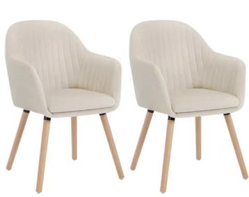 Set van 2 Velvet Eetkamerstoelen met Armleuningen – Comfort, Huis en Inrichting, Stoelen, Verzenden, Nieuw