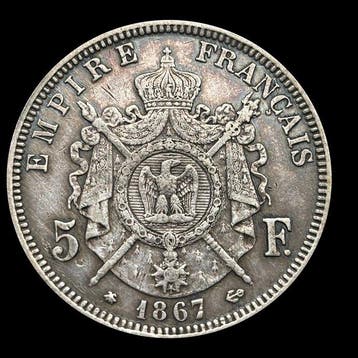 Frankrijk. Napoléon III. 5 Francs 1867-A, Paris (Zonder