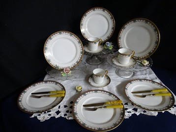 Limoges - Gebak/taartset (12) - Porselein