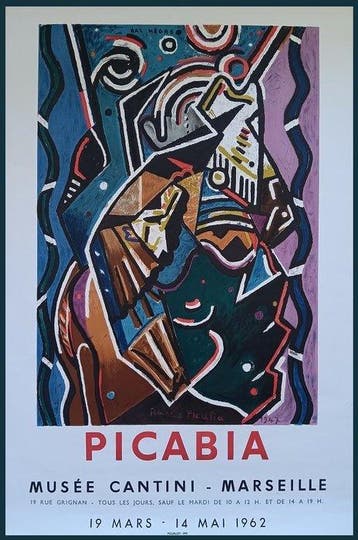 Francis Picabia - Affiche originale dexposition - Musée