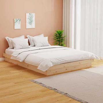 vidaXL Bedframe massief hout 140x200 cm, Bruin, Verzenden, 140 cm, 200 cm