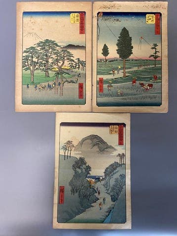 Utagawa Hiroshige (1797-1858 - Three Vertical Tkaid