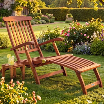 Ligbed Queen Mary® 2 stuks Acaciahout FSC®-gecertificeerd., Verzenden, Nieuw