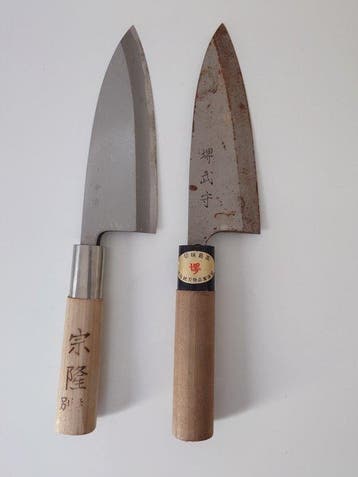 Deba Japanese Traditional Kitchen Knives Set of 2 –