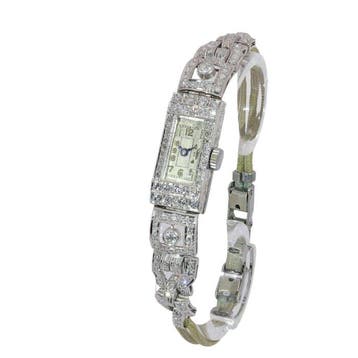 Armband Platina - Diamant - Vintage ca. 1920 horloge, Nieuw
