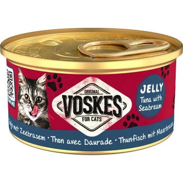 Voskes Jelly tonijn met zeebrasem natvoer kat (24x85 g) 1..., Dieren en Toebehoren, Verzenden, Hond