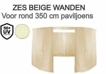 El Jardin - Zijwanden voor Rond Partytent - 350 - Beige -..., Verzenden, Nieuw