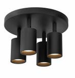 Plafondlamp | Zwart | 4 | LED spot | Rond | Verstelbaar, Doe-het-zelf en Verbouw, Elektra en Kabels, Ophalen of Verzenden, Nieuw