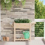 vidaXL Tuin Bloempot Beige 111 x 37 x 76,5 cm Massief, Verzenden, Nieuw, Hout, Minder dan 60 cm