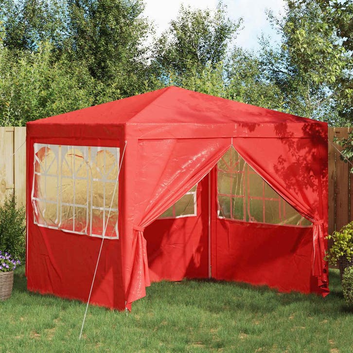 vidaXL Partytent Rood 250 x 250 x 240 cm PE en staal, Tuin en Terras, Partytenten, Partytent, Nieuw, Verzenden