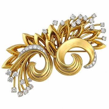 Broche - 18 karaat Geel goud, Exclusieve Franse Grote 18k
