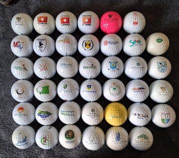 Themacollectie - 40 golfballen met logo van golfbaan of