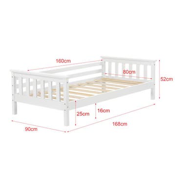 Kinderbed Nuuk met matras en uitvalbeveiliging 80x160 wit, Verzenden, Nieuw