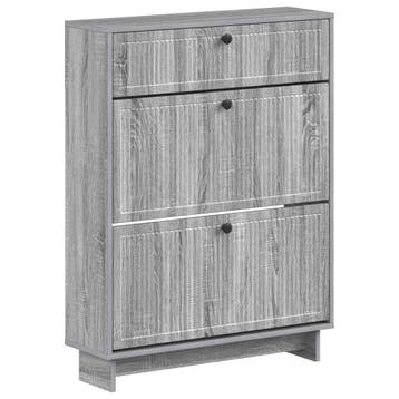 vidaXL Schoenenkast EDE 78 x 24 x 103 cm Bewerkt hout Grijs, Huis en Inrichting, Verzenden, Nieuw