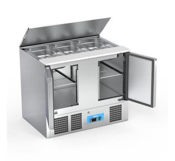 RVS Saladette - 2 Deur - Met RVS Top - 302 Liter - XL Model, Ophalen, Nieuw in verpakking, Koelen en Vriezen