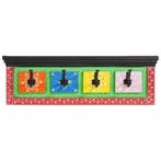 vidaXL Kapstok Zwart 80 x 25 x 2 cm Massief Mango Hout, Verzenden, Nieuw
