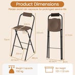 LIVSK Opvouwbare Terras-Barstoelen - Ergonomisch Comfort - R, Verzenden, Nieuw