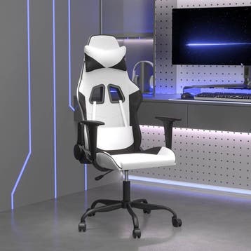 vidaXL Gamestoel kunstleer wit en zwart, Verzenden, Nieuw, Zwart