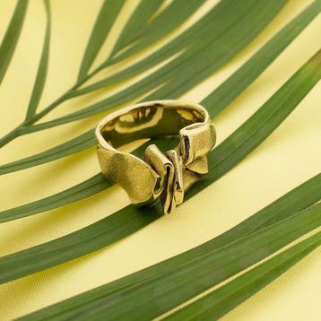 Gouden ring met organisch ontwerp, 18 tot 19, Gebruikt, Ophalen of Verzenden, Dame
