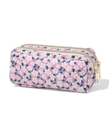 HEMA Etui dubbele rits 22x6x10cm bloem, Verzenden, Nieuw