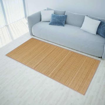 vidaXL Tapijt 100x160 cm bamboe bruin, Huis en Inrichting, Stoffering | Tapijten en Kleden, Verzenden, Nieuw, Bruin