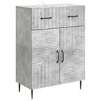 vidaXL Dressoir met lade Betongrijs 66 x 34,5 x 89,5 cm, Verzenden, Nieuw, Overige houtsoorten, Minder dan 50 cm