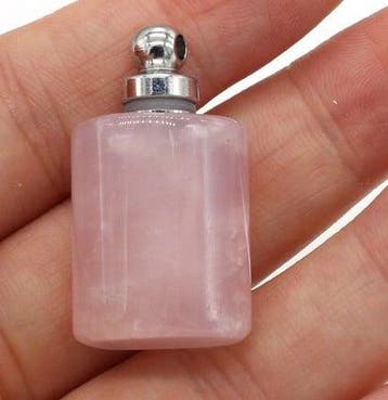 Gedenk hanger mini urn van edelsteen Rose Quartz (Bedels), Ophalen of Verzenden, Nieuw, Kraal