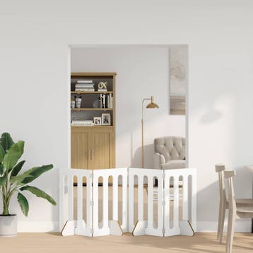 vidaXL Opvouwbaar huisdierhek 4 st Wit 201 x 38 x 70 cm, Dieren en Toebehoren, Verzenden, Nieuw