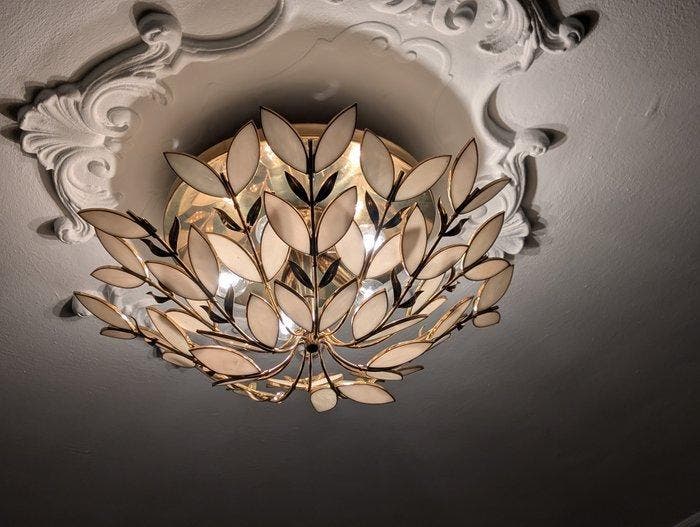 gamma 3 - Plafondlamp - Messing, Antiek en Kunst, Curiosa en Brocante
