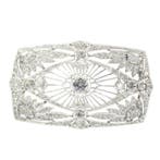 Broche Platina - 5.33ct. tw. - Diamant - Art Deco 1920, Sieraden, Tassen en Uiterlijk, Antieke sieraden