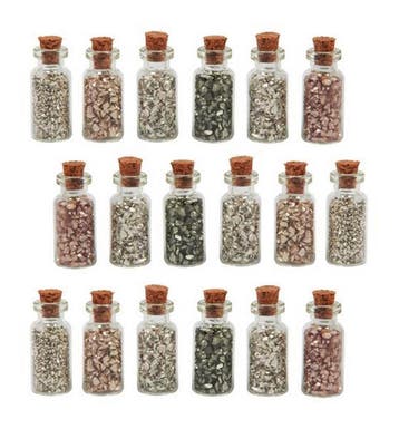 Set van 18 mini flesjes met mini decosteentjes (type 3), Ophalen of Verzenden, Nieuw