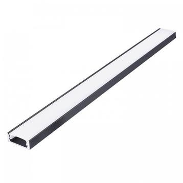 Kobi LED opbouwprofiel P01 zwart 1 meter met opale afdekkap, Huis en Inrichting, Ophalen of Verzenden, Nieuw